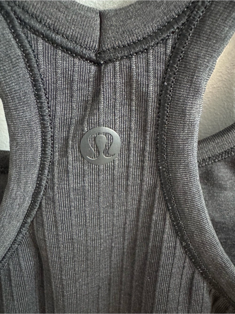 Ribbed Lululemon Racerback Tank Top - Black - Picture 3 of 5